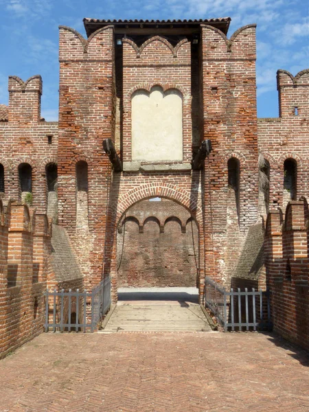 Castelos Itália Vista Castelo Medieval Soncino Província Cremona Itália — Fotografia de Stock