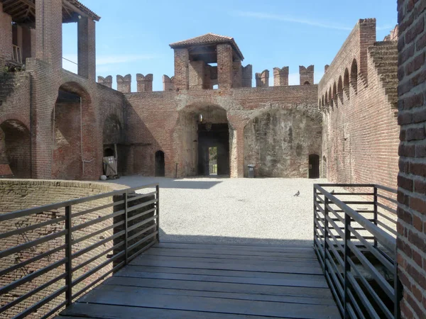 Castillos Italia Vista Del Castillo Medieval Soncino Provincia Cremona Italia — Foto de Stock