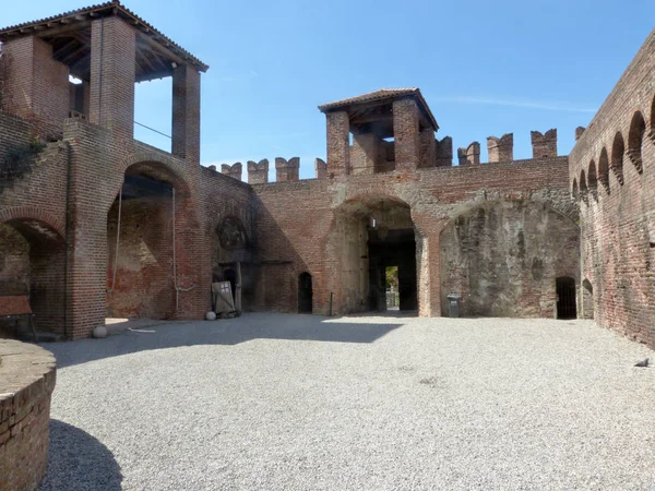 Castillos Italia Vista Del Castillo Medieval Soncino Provincia Cremona Italia — Foto de Stock