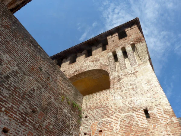 Castelos Itália Vista Castelo Medieval Soncino Província Cremona Itália — Fotografia de Stock