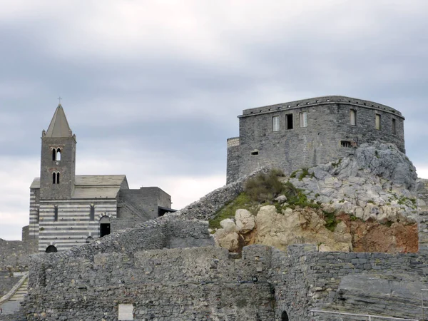 Gamla Kyrkan Saint Peter Portovenere Ligurien Italien — Stockfoto