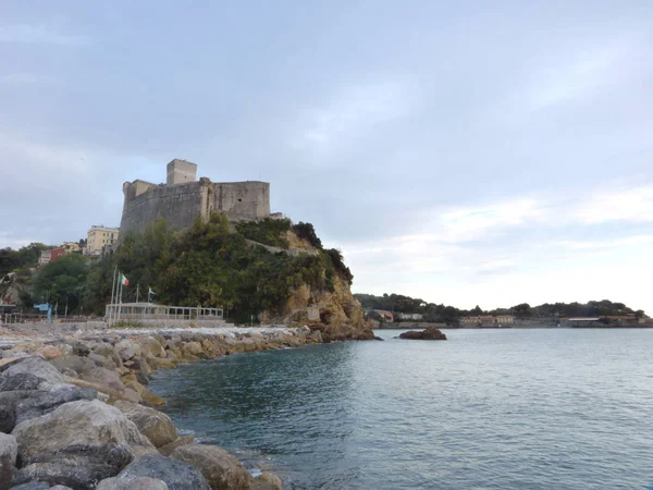 View Gulf Lerici Its Famous Castle Liguria Italy — Stock Photo, Image