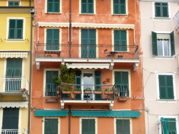 Vista Las Casas Características Liguria Italia — Foto de Stock