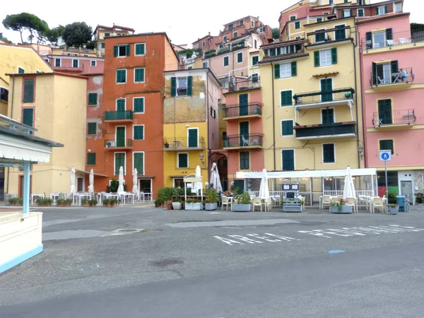 View of the characteristic houses of Liguria - Italy