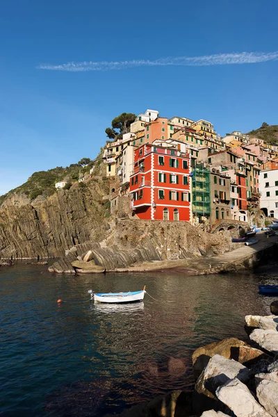 Riomaggiore Köyü Cinque Terre Milli Parkı Liguria Spezia Talya Avrupa — Stok fotoğraf