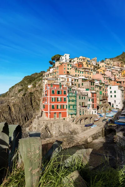 Riomaggiore Village Cinque Terre National Park Liguria Spezia Italy Europe — Stock Photo, Image