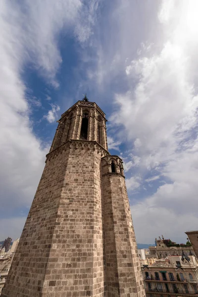 Dzwonnica Katedry Świętego Krzyża Saint Eulalia Catedral Santa Cruz Santa — Zdjęcie stockowe