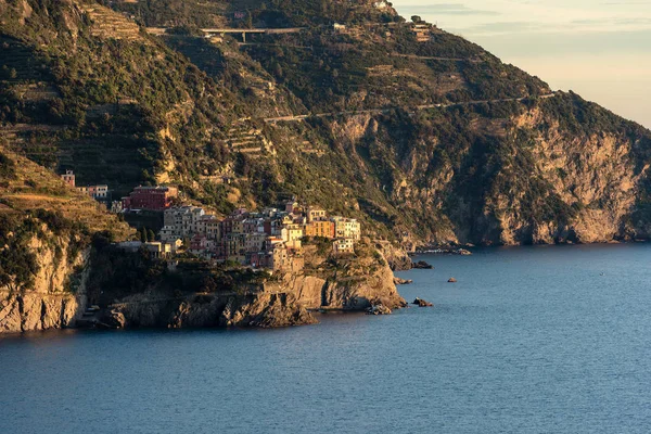 Villaggio Manarola Frazione Del Comune Riomaggiore Cinque Terre Nel Parco — Foto Stock