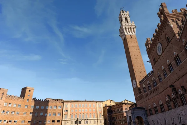 Antike Paläste Auf Der Mittelalterlichen Piazza Del Campo Zentrum Von — Stockfoto