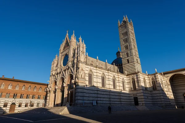 Katedra Sienie Santa Maria Assunta 1220 1370 Jasne Błękitne Niebo — Zdjęcie stockowe