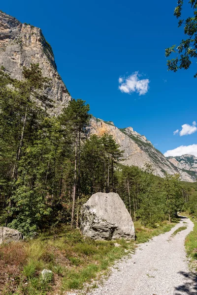 Dirt road - Mountain bike trail near Arco and the Lake Garda in Sarca Valley (Valle del Sarca) in Trentino Alto Adige, Italy, Europe