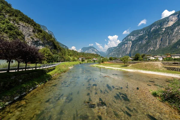 Rivier Brenta Valsugana Sugana Valley Trentino Veneto Italië Europa — Stockfoto