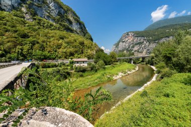 Nehir Brenta Valsugana (Sugana Vadisi), Trentino ve Veneto, İtalya, Europe