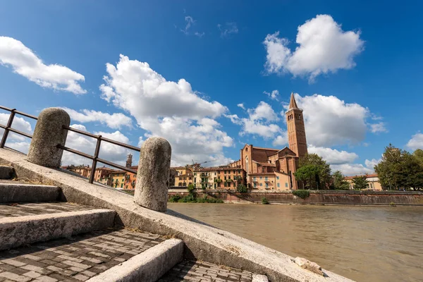 Kyrka Anastasia 1290 1471 Och Adige River Verona Unesco Världsarv — Stockfoto
