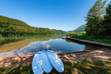 Lago di Levico (Göl), Levico Terme, Trentino Alto Adige, İtalya, Avrupa