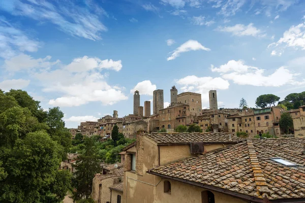 Středověké Město San Gimignano Světového Dědictví Unesco Siena Toskánsko Itálie — Stock fotografie