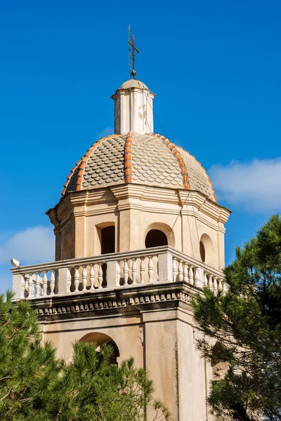 Dzwonnica Kościoła San Lorenzo Świętego Wawrzyńca Portovenere Lub Porto Venere — Zdjęcie stockowe