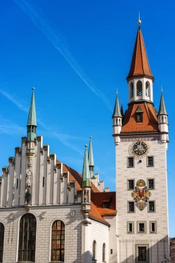 Altes Rathaus, Münih, Almanya (eski Belediye Binası) 1874 kadar Belediye Konut. Doğu Yakası'nda Merkez Marienplatz Meydanı sınır