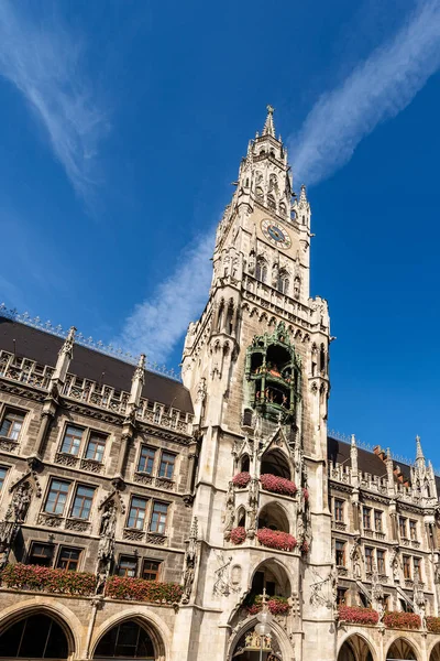 The New Town Hall of Munich - Neue Rathaus, XIX century neo-Gothic style palace in Marienplatz, the town square in historic center. Germany, Europe