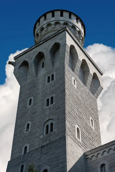Tornet Slottet Neuschwanstein Nytt Swanstone Slott Schloss Neuschwanstein Xix Talet — Stockfoto