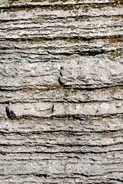 Achtergrond Van Gelaagde Rock Kalksteen Gescheiden Door Lagen Van Klei — Stockfoto