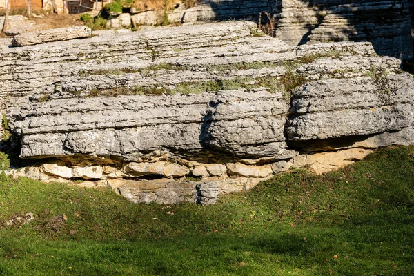 Limestone Monolith Unusual Karst Erosion Formation Regional Natural Park Lessinia — Stock Photo, Image