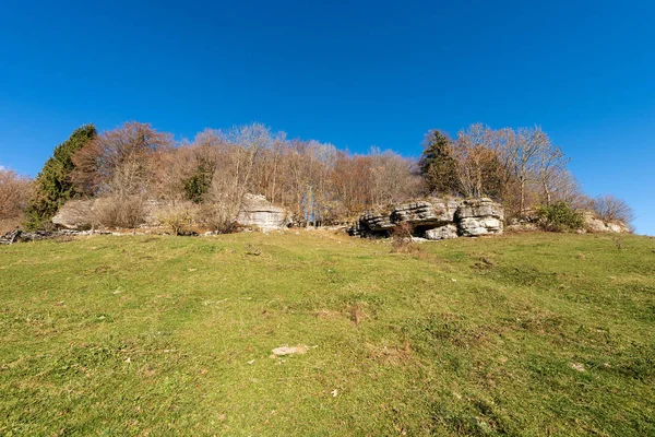 Karst Rock Formations Regional Natural Park Lessinia Valle Delle Sfingi — Stock Photo, Image