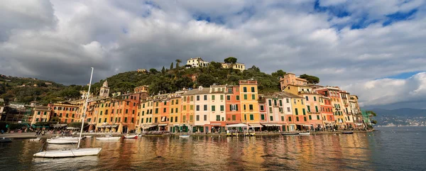 Famoso Pueblo Portofino Con Puerto Casas Colores Génova Liguria Italia —  Fotos de Stock