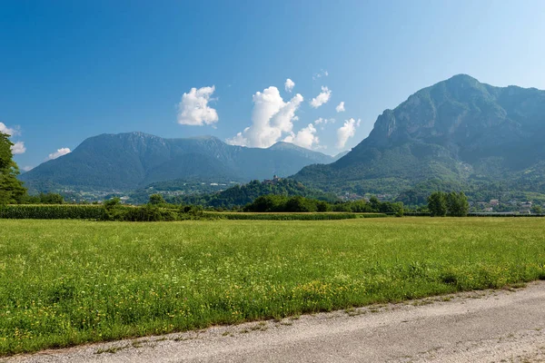 Zöld Rétek Hegyek Sugana Völgyében Valsugana Trentino Alto Adige Olaszország — Stock Fotó
