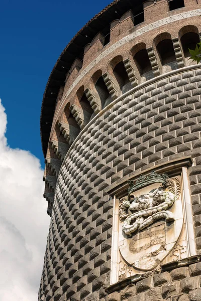 Torre Del Espíritu Santo Torrione Santo Spirito Emblema Familia Sforza — Foto de Stock