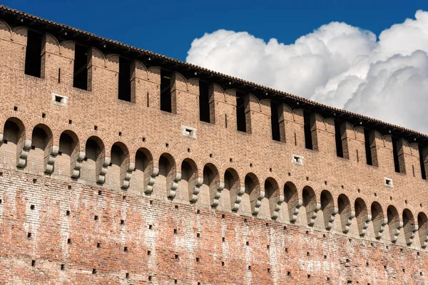 Detail Sforza Castle Century Castello Sforzesco One Main Symbols City — Stock Photo, Image