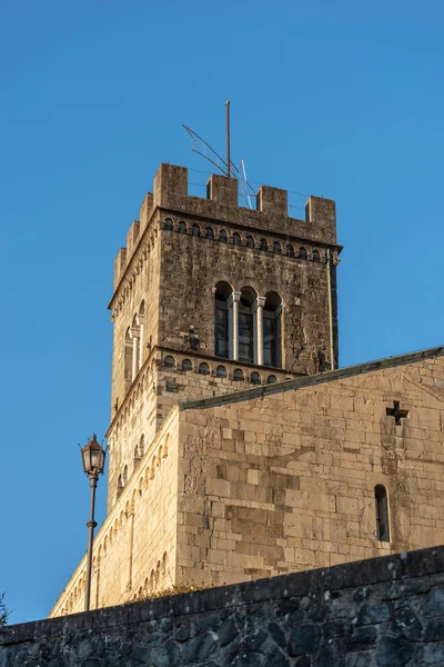 Glockenturm Der Barga Kathedrale Heiliger Christopher Collegiata San Cristoforo Romanischen — Stockfoto