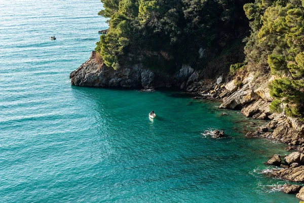 Costa Con Acantilado Golfo Spezia Mar Mediterráneo Liguria Italia Europa —  Fotos de Stock