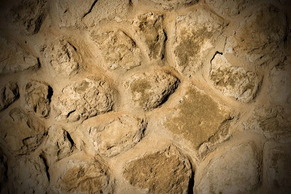 Oude Bruine Donkere Muur Met Stenen Cement Achtergrond — Stockfoto