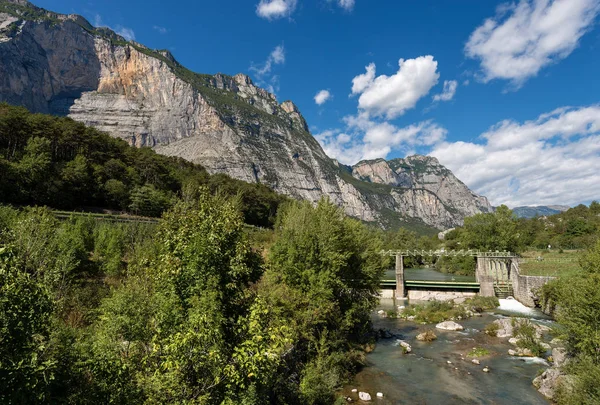 Rivier Sarca Met Oude Dam Sarca Valley Trentino Alto Adige — Stockfoto