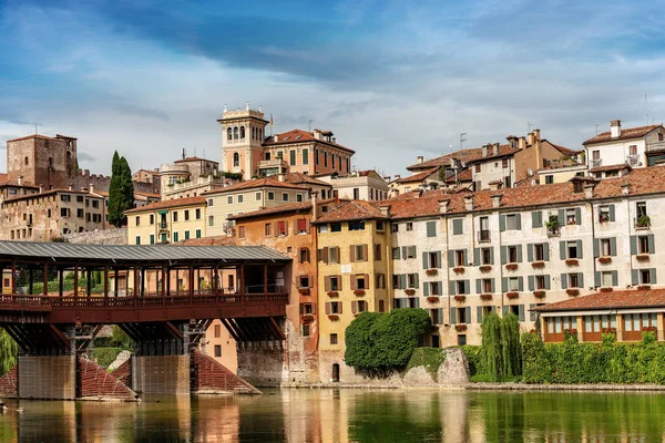 Den Gamla Staden Bassano Del Grappa Med Floden Brenta Och — Stockfoto