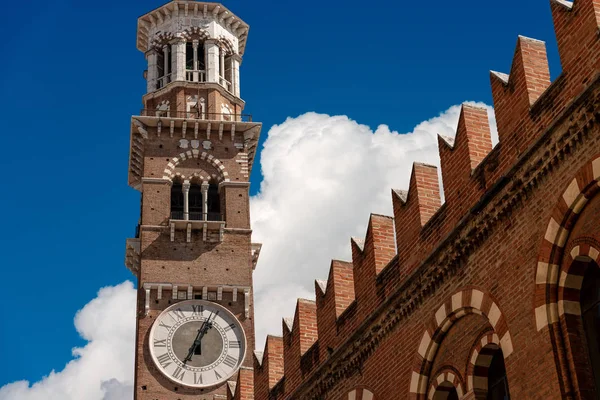 Medieval Lamberti Tower Torre Dei Lamberti Century Verona Unesco World — Stock Photo, Image