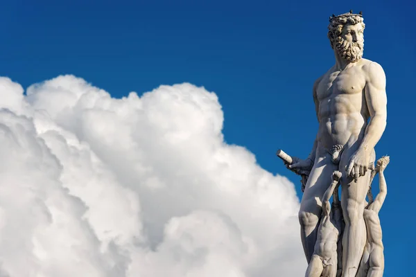 Detail Der Neptunstatue Römischer Gott Brunnen Bartolomeo Ammannati 1560 1565 — Stockfoto