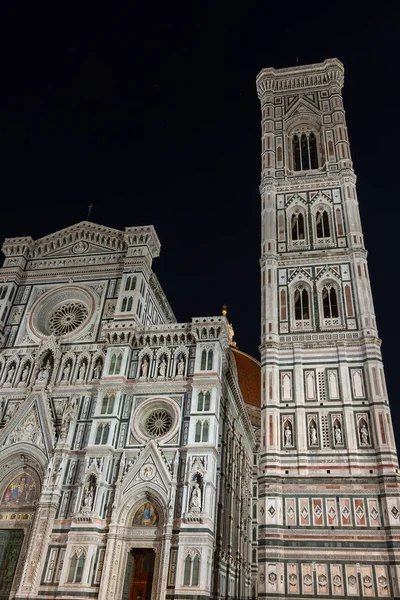 Florence Cathedral Night Santa Maria Del Fiore Bell Tower Giotto — Stock Photo, Image