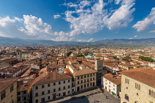 Vista Aérea Ciudad Pistoia Desde Campanario Plaza Catedral Piazza Duomo —  Fotos de Stock