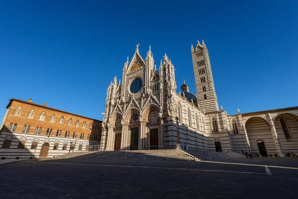 Sienas Katedral Santa Maria Assunta 1220 1370 Med Klar Blå — Stockfoto
