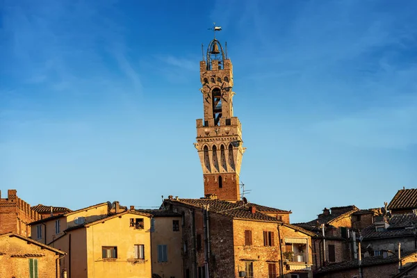 Torre Del Mangia Old Houses 1348 Ancient City Siena Tuscany — Stock Photo, Image