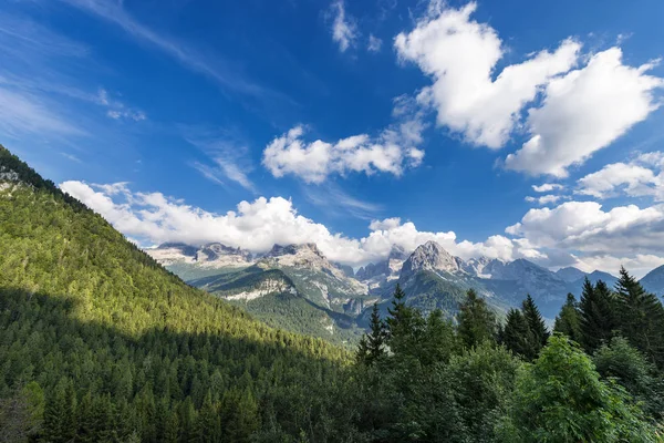 Brenta Dolomites Lado Oeste Vista Desde Valle Rendena Parque Nacional — Foto de Stock