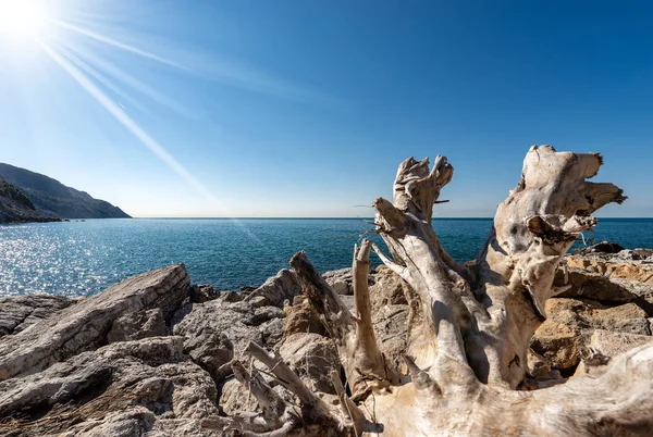 Pobřeží a Středozemní moře - záliv La Spezia, Itálie — Stock fotografie