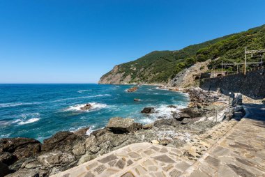 Sahil ve Liguria İtalya - Framura Akdeniz beach