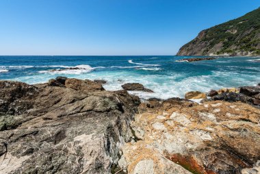 Uçurum ve Akdeniz'de Framura - Liguria İtalya