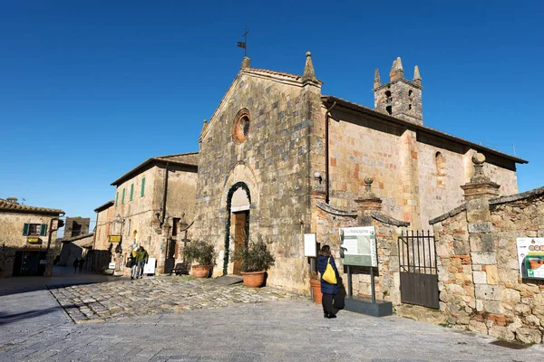 Kilise Santa Maria Assunta - Monteriggioni Toskana İtalya — Stok fotoğraf