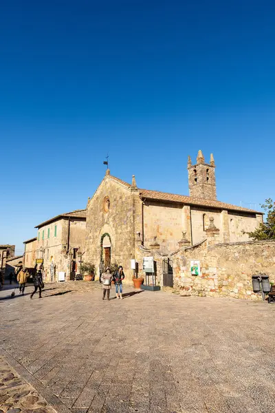 Kilise Santa Maria Assunta - Monteriggioni Toskana İtalya — Stok fotoğraf