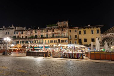 Piazza delle Erbe at Night - Verona Veneto Italy