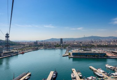 Cableway Barcelona havadan görünümü-Ispanya